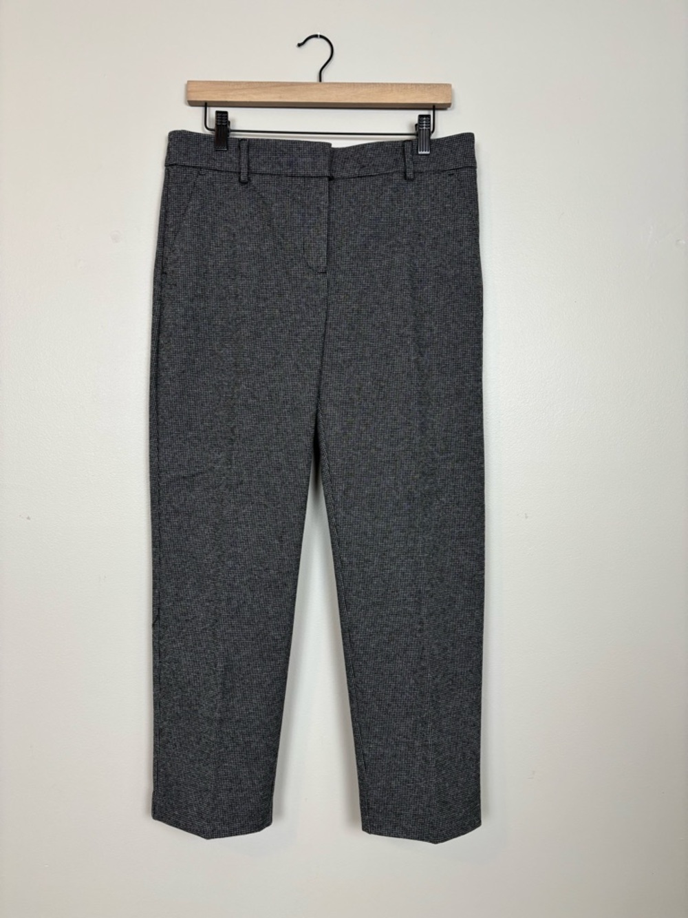 Loft The Riviera Slim Pants Womens 8 Black Grey Houndstooth Academia Business